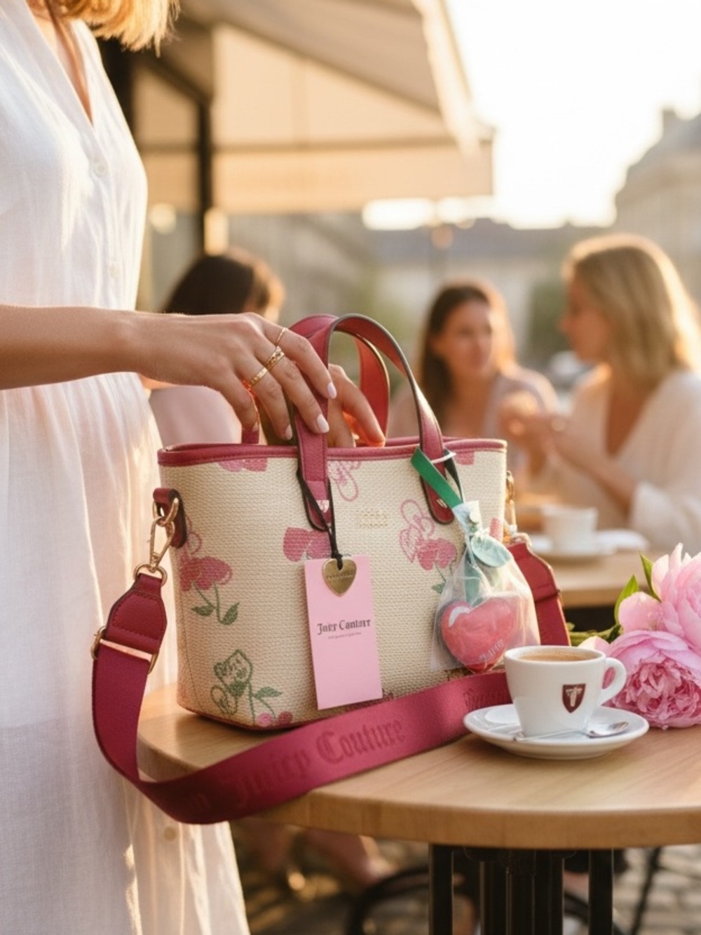 Juicy Couture "Juicy Paradise" Retro Cherry Basket Weave Mini Tote,NWT - Picture 3 of 8